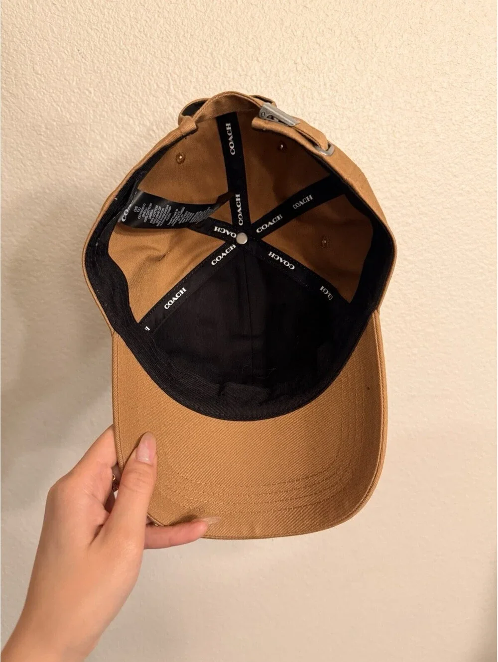 COACH Baseball Hat Cap Light Saddle O/S Embroidered Logo Designer